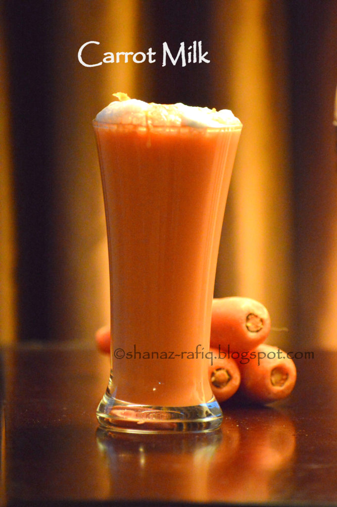 Carrot Milk - Cold Drinks - Shanaz Rafiq Recipes - Carrot Milk