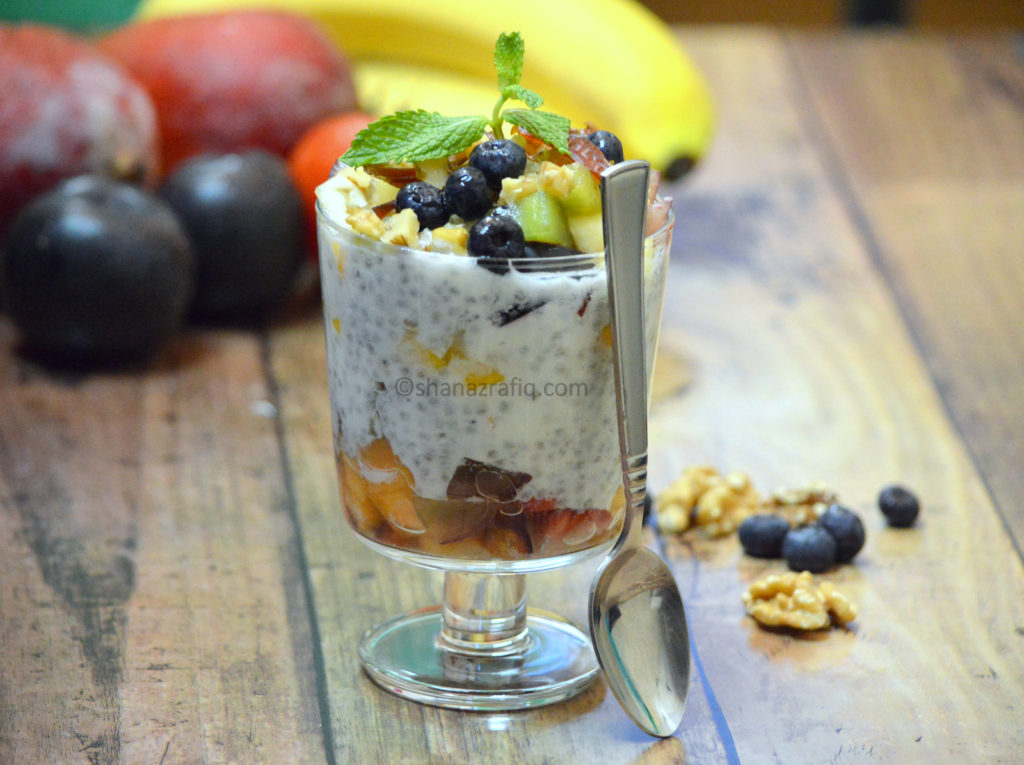 Basil & Chia Seeds Yogurt Fruit Parfait Breakfast/Brunch Shanaz